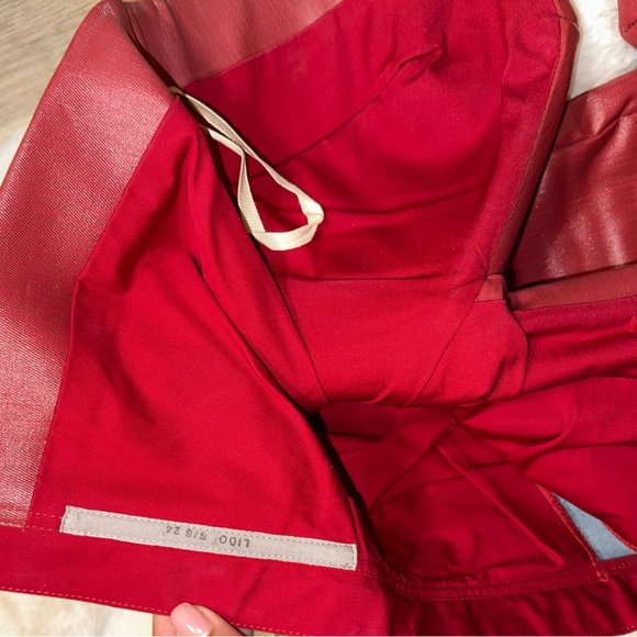 Rick Owen’s Red Leather Look Prong Dress Waxed Denim size 6 IT 42 - Picture 7 of 9